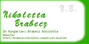 nikoletta brabecz business card